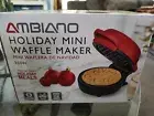 Holiday Gingerbread Man Mini Waffle Maker Non-Stick 4" Cooking Surface NEW