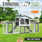 Rabbit Hutch 2 Storey Chicken Hutches Ferret Coop Guinea Pig Run Wooden Cage