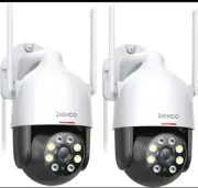 DEKCO 2Packs 2K Wifi Outdoor Security Cameras Pan-Tilt 360° View 3MP Surveilla