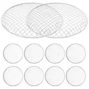 10pcs Disposable Barbecue Wire Portable Grills Outdoor Wire Grill Grate Griddle Stove Portable Smoker Grill Basket Grilling Barbecues Barbecue Grill Mesh Net Galvanized Wire Silver