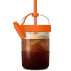 Nespresso ORANGE 540mL NOMAD ICED LARGE COFFEE MUG / CUP / TUMBLER NEW BOXED