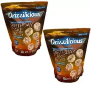 2 Packs Drizzilicious Mini Rice Cakes Birthday Cake Bites 8oz Kosher Gluten Free
