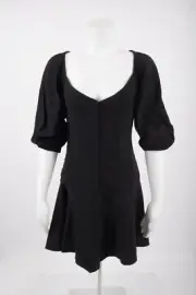 Zara Womens Sweetheart Neckline Mini Dress S Black Balloon Sleeve 4661/308 NWT