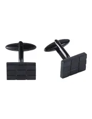 [Cudworth] Stainless Steel Checker Board Cufflinks in Ion Plated Black