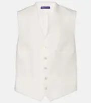[Ralph Lauren Collection] Ralph Lauren Collection Jaiden linen vest AU 16 white