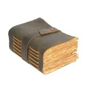 Leather Journal - 288 Vintage Deckle Paper of 200 GSM 13"X8" Cappucino Brown