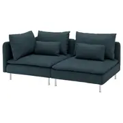 SÖDERHAMN 3-seat sofa, with open end/Hillared dark blue