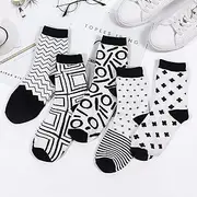 [TYKGD] Women's Socks White Black Striped Socks Hip Hop Woman Women Chaussette Cute Sock Korean Style Cotton