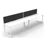 Single Sided 2 Person Workstation With Screen Loop Leg 3600Mm