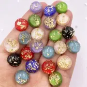 Round Flat Back Rhinestone - Craft Decor With Gold Foil Color Rhinestone 40Pcs
