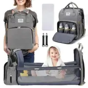 Foldable Diaper Bag with Changing Station – Large Capacity Mommy Backpack