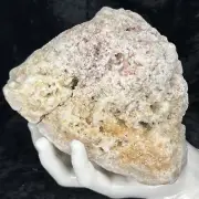 6” Natural Geode Pink Red Yellow Quartz Crystal Cluster Rough Specimen 3.3Lb