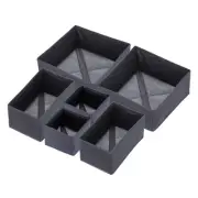 1 Set 6 Slot Foldable Fabric Socks Underwear Dividers Storage Box, Dark Gray