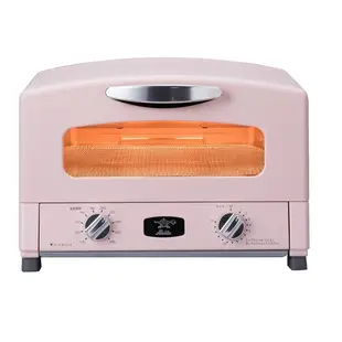 日本Sengoku Aladdin 千石阿拉丁「專利0.2秒瞬熱」4枚焼復古多用途烤箱 AET-G13T-P(粉色)