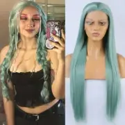 Mint Green Wig Long Synthetic Wig Light Hair Colored Glueless Lace Frontal Wigs