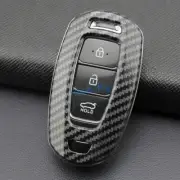 Carbon Fiber Smart Car Key Fob Cover Case For Hyundai Elantra Kona Venue Accent