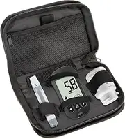 AGDGV Diabetic Travel Organizer Case for Glucose Monitor, Insulin & Test Strips - Portable Diabetes Testing Kit Storage Bag, Blood Sugar Meter Holder Pouch (Black)