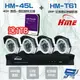 昌運監視器 環名組合 HM-NT45L 4路 錄影主機+HM-T161 200萬攝影機*4 送1TB【全壘打★APP下單跨店最高20%點數回饋!!】