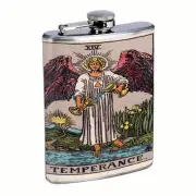 Tarot Cards D15 Flask 8oz Stainless Steel Hip Drinking XIV Temperance