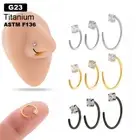 20G Titanium Zircon Nose Ring Hoop Tragus Daith Conch Piercing Helix Earring