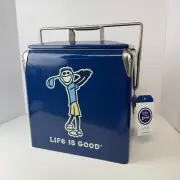 Life is Good Blue Jake Golfing Cooler 14 Qt. Hard Sided Vintage NEW WITH TAGS