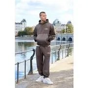 Mens Coffee Oversized Seam Detail Joggers