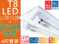 在飛比找Yahoo!奇摩拍賣優惠-T5達人 T8 LED 4尺 雙管 新版 16W*2 山型燈