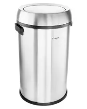 Elama 17 Gallon Swing Lid Stainless Steel Cylindrical Trash Bin