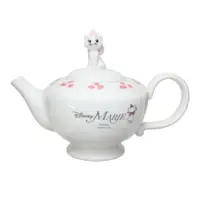 在飛比找PChome24h購物優惠-迪士尼 瑪麗貓 造型陶瓷茶壺 500ml (白坐姿款)