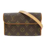 【二手名牌BRAND OFF】LOUIS VUITTON LV 路易威登 棕色 原花帆布 POCHETTE FLORENTINE 胸包 腰包 M51855