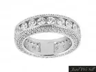 3.18 Ct Diamond Milgrain Accents Eternity Wedding Band Ring 18k White Gold G SI1
