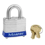 Master Lock 3Kablu-0354 Lockout Padlock,1-1/4"H Blue Safety Padlock, Keyed alike