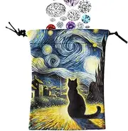 Tarot Card Storage, Tarot Bag Pouch, Playing Card Cases, Easy to Wash, Secure Closure, 13x18cm Size, for Tarot, Oracle, and Playing Cards Storage, A, Refer to description, Unisex
