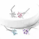 Enamel Flower Top 316L Surgical Steel L Bend Nose Studs Rings 20G