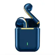 J18 TWS True Wireless Earbuds Upgraded Bluetooth 5.1 Chip - Touch Control Hifi in-Ear Sport Earphones - Deep Bass Stereo Sounds with Noise Cancelling Microphone - Dark Blue