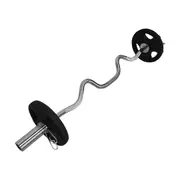 Total 17kg - 57kg 120cm Olympic Super Curl Barbell Weight Set - Rubber Coated Plate