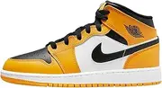 [Nike] Big Kid's Jordan 1 Mid Taxi Taxi/Black-White (554725 701), Taxi/Black-white, 4.5 Big Kid