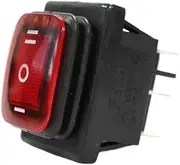 SKXMOD On Off on 30A/250V Heavy Duty 6 pin DPDT IP67 Waterproof T85 Auto Boat Marine Toggle Rocker Switch with LED 12V 220V 30x22mm(Blue,24V)