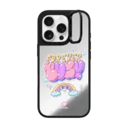 iPhone 16 Pro Mirror Ring Stand Case MagSafe Compatible Forever Busy Rainbow Type