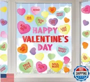 Whaline Happy Valentine's Day Window Clings Conversation Candy Heart Window S