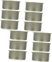 12Pcs Food Grade Tinplate Storage Tins with Lids Multi Functional Reusable Canisters for Cat Food Cake and Holiday Treats and Organizing