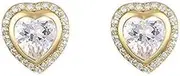 [Generic] New Year Gifts Girl Beautiful Small Stud Earrings Hearts Earrings with Stones Zircon 5mm Shiny Evening Jewelry