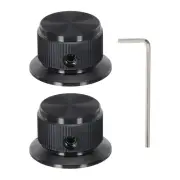 Aluminium Potentiometer Knobs Control Knob 24mm for Guitar Amplifier Black 2PCS