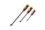 3Pc Impact Pry Bar Set Crowbars Nail Puller Go-Through Hammer Head Mechanic New
