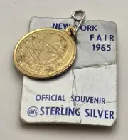 NOS 1961 cWc Worlds Fair 1964 1965 New York 20mm Sterling Silver Official Charm