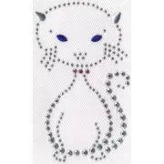 Dritz Iron-On Applique Rhinestuds Cat Kitten, NEW
