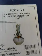 Franz Signed Papillon Butterfly Vase, New In Box