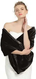 [BEAUTELICATE] Shawl Wrap Faux Fur Shrug Stole Scarf Winter Bridal Wedding Cover Up