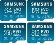 SAMSUNG EVO Select Micro SD-Memory-Card + Adapter( 64GB /128GB / 256GB / 512GB)