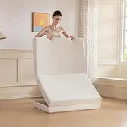 [MLILY] Folding Mattress, 3 inch Single Tri-fold Memory Foam Mattress, Foldable Mattress with Storage Bag and Washable Cover, Travel and Guest Mat, 75"×25", White